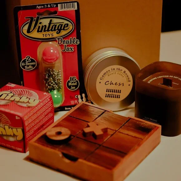 Valentine’s Day Date Night Gift Box Set: Retro Game Night Kit